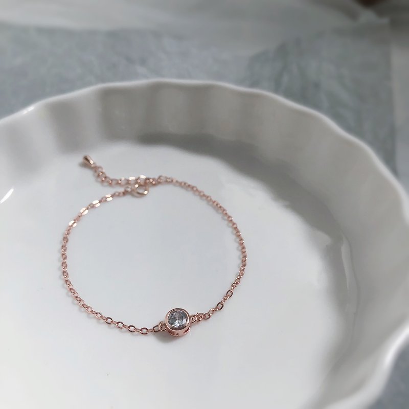Stone girlfriends Rose Gold bracelet gift adjustable length - Earrings & Clip-ons - Gemstone Multicolor
