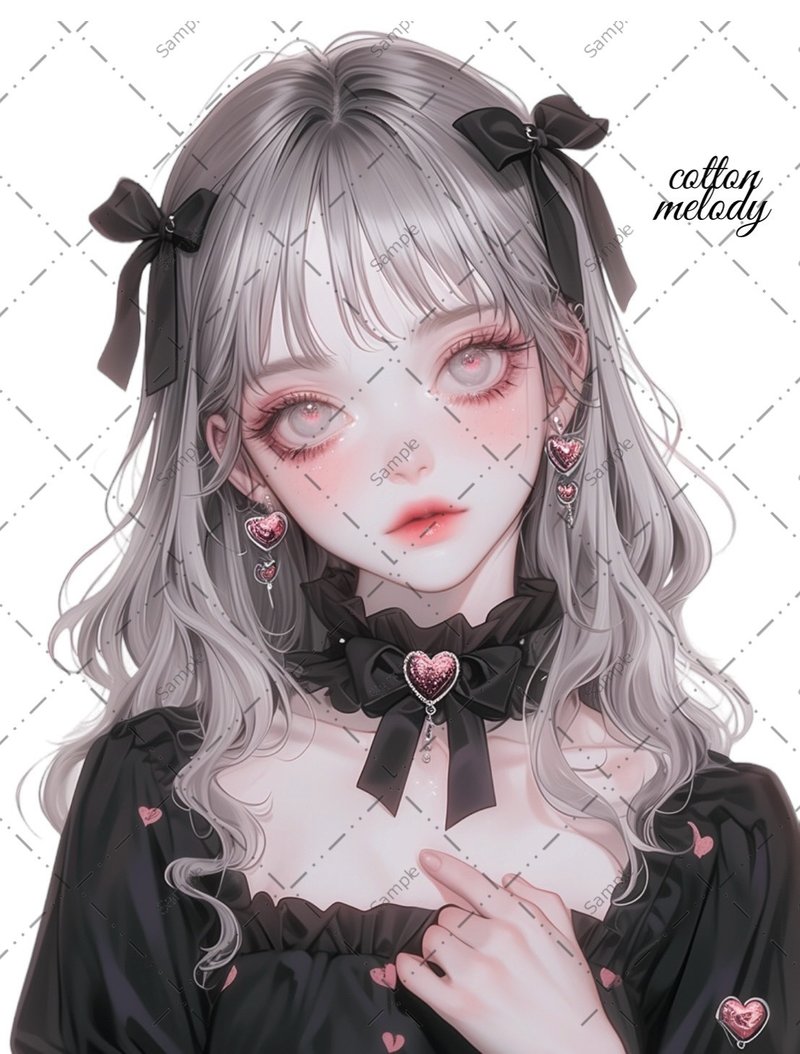 original sticker no.1085 人物ステッカー オリジナルステッカー 人物ステッカー 女の子ステッカー オリジナル人物ステッカー - 貼紙 - 紙 