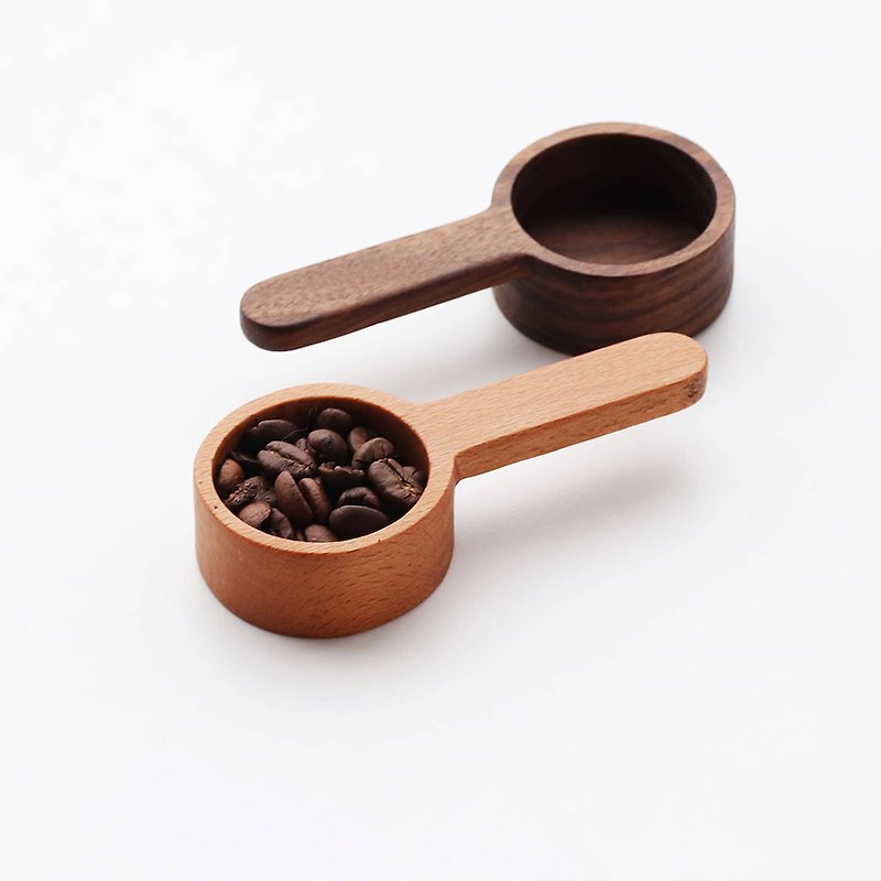 Solid wood coffee spoon - coffee props, life small objects, short handle wooden ladle - เครื่องทำกาแฟ - ไม้ สีนำ้ตาล