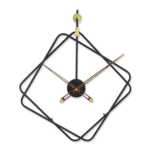 iINDOORS英倫家居 鐵製設計時鐘 簡約線描 50cm 黑色烤漆 台製機芯 鐵藝鐘