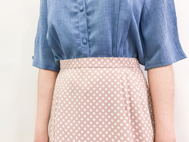 …｛DOTTORI :: BOTTOM｝Baby Pink Skirt with White Dots - กระโปรง - เส้นใยสังเคราะห์ สึชมพู