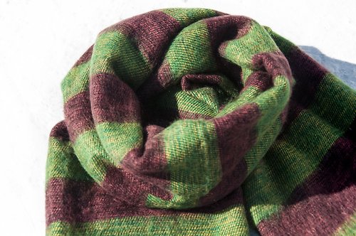 omhandmade 純羊毛披巾/針織圍巾/針織披巾/蓋毯/純羊毛圍巾/羊毛披巾-水果茶