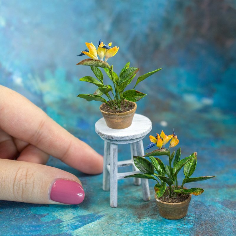 TUTORIAL miniature bird of paradise plant with polymer clay | PDF + video - 手工藝教學/工具書 - 其他材質 