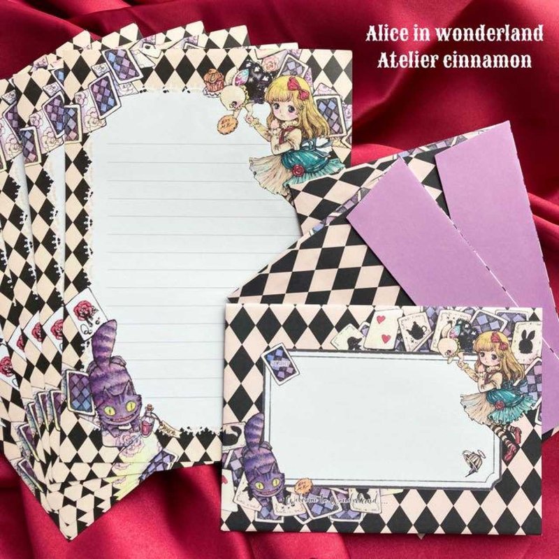 Letter Set　Alice in Wonderland - Envelopes & Letter Paper - Paper Black