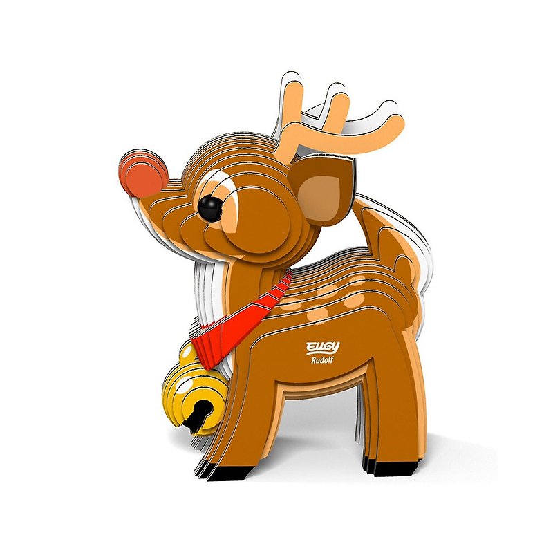 EUGY 3D紙板拼圖-麋鹿 可愛造型  生日禮物 遊戲  DIY 親子 兒童 - 桌遊/卡 Game - 紙 