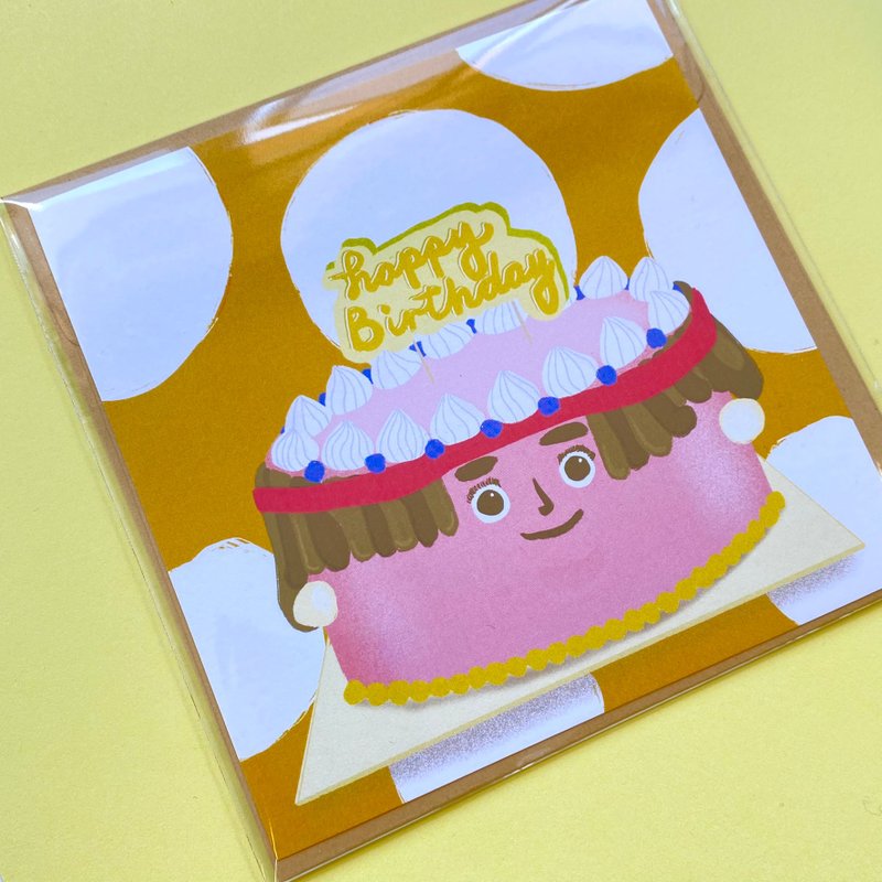 Food Institute Birthday Cake Birthday Card with Envelope - การ์ด/โปสการ์ด - กระดาษ หลากหลายสี