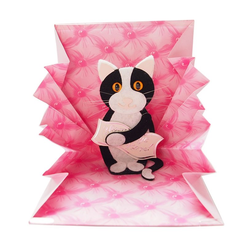 Little cat [Up With Paper-Square Three-dimensional Card Birthday/Congratulations/Thanks] - การ์ด/โปสการ์ด - กระดาษ หลากหลายสี