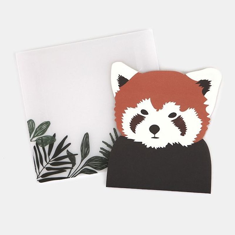 Dailylike Animal Postman's Card Group-01 Red Panda, E2D46725 - การ์ด/โปสการ์ด - กระดาษ สีนำ้ตาล