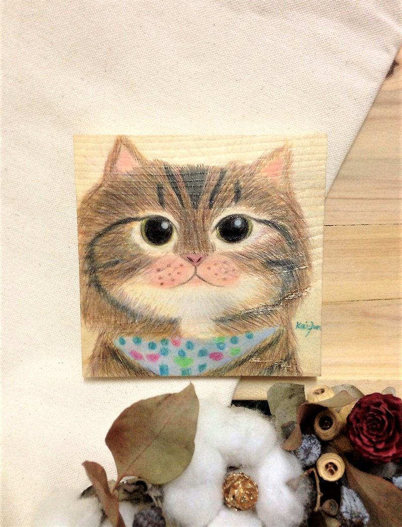 Chubby Cat 色鉛筆畫創作 - 掛牆畫/海報 - 顏料 多色