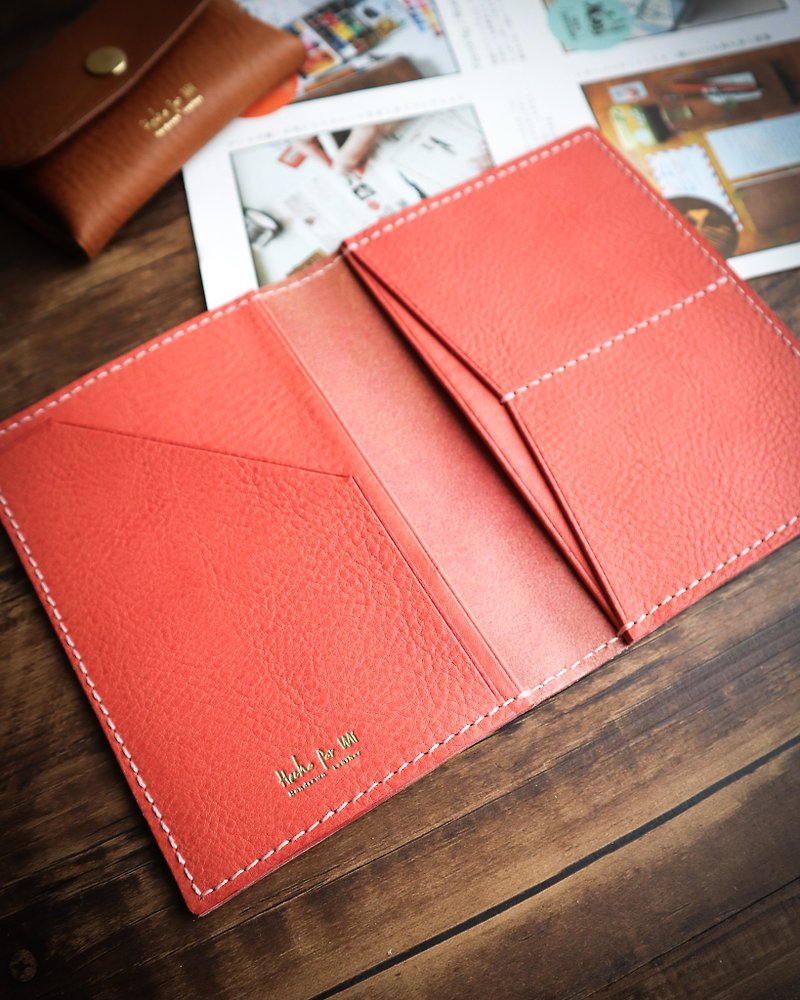 Leathermaking by me || Hand-stitched genuine leather passport cover course || Taipei handmade course leather goods course - Leather Goods - Genuine Leather 