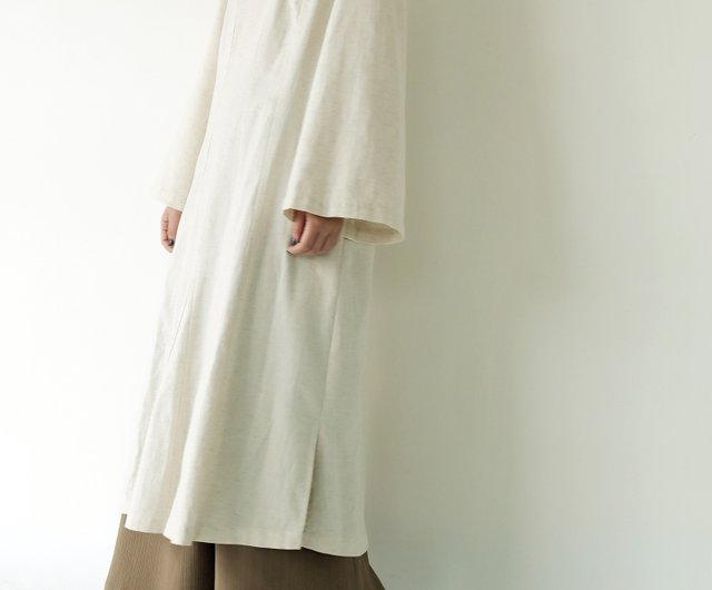 Sichuan Yi WEAR BEING V-neck flared dress original color white