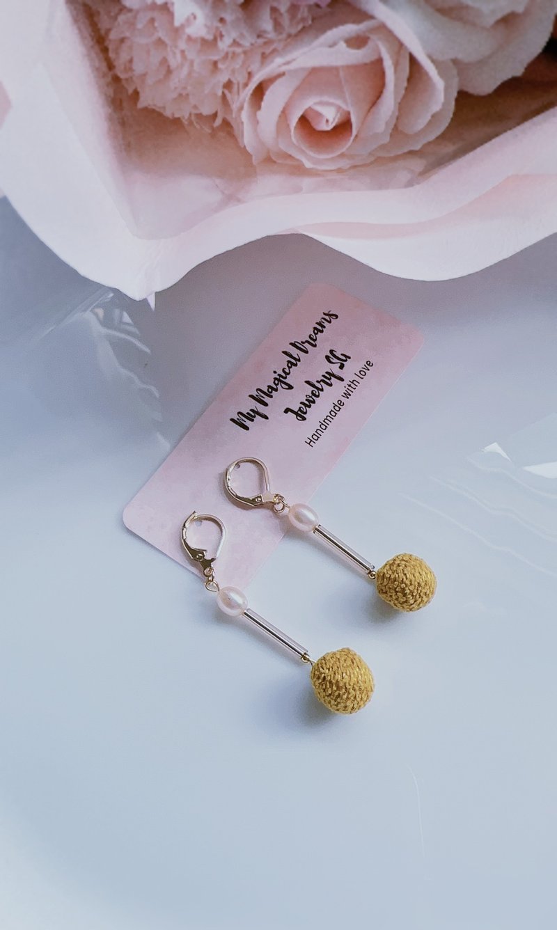 Freshwater Pearl Mini Pompom Ball Earrings | 18K Gold Simple Earrings - Earrings & Clip-ons - Pearl 