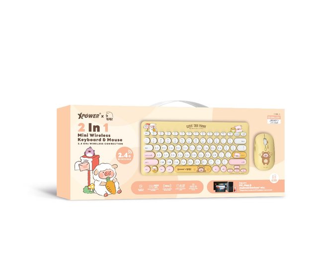 まとめ売りキーボード 5個　まとめ売りマウス 6個 XPower x 豚の缶詰 ルル KB6 ワイヤレス キーボードとマウス セット