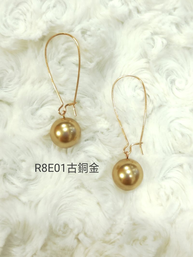 *我是設計* 施華洛世奇水晶珍珠耳環 - 耳環/耳夾/耳骨夾 - 珍珠 金色