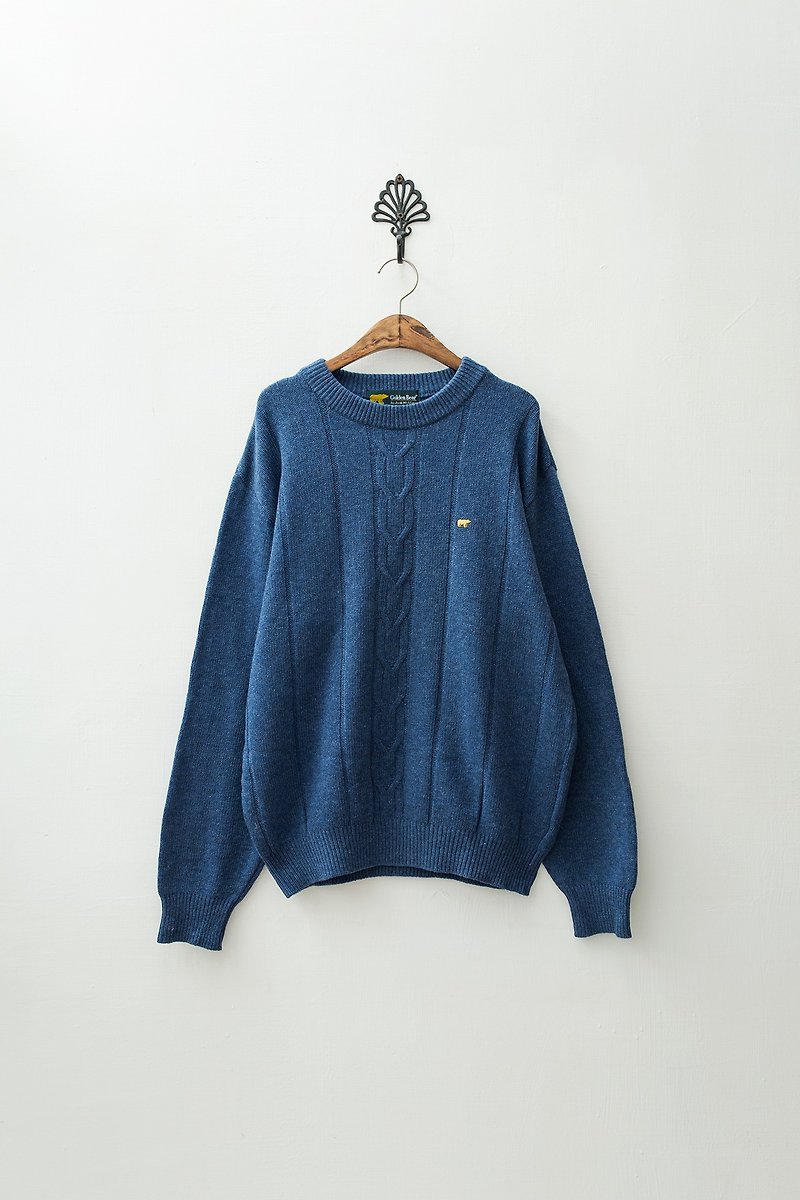 Banana Flyin '| vintage | Shimokitazawa retro pattern carved plain understated twist pullover - Women's Sweaters - Cotton & Hemp 
