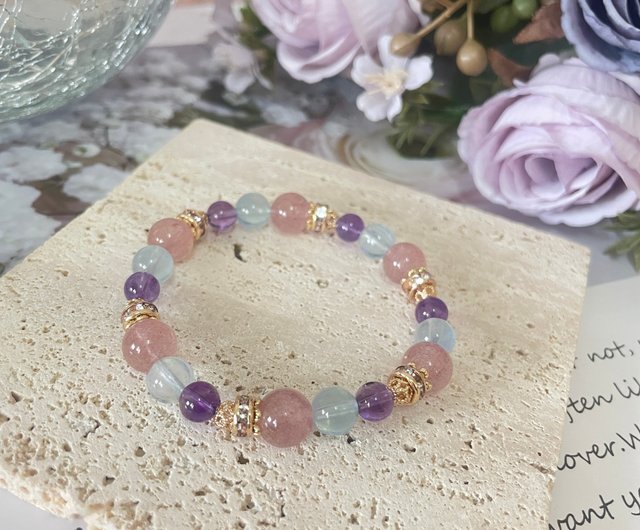 Amethyst Gold Diamond sale Plated Bracelet