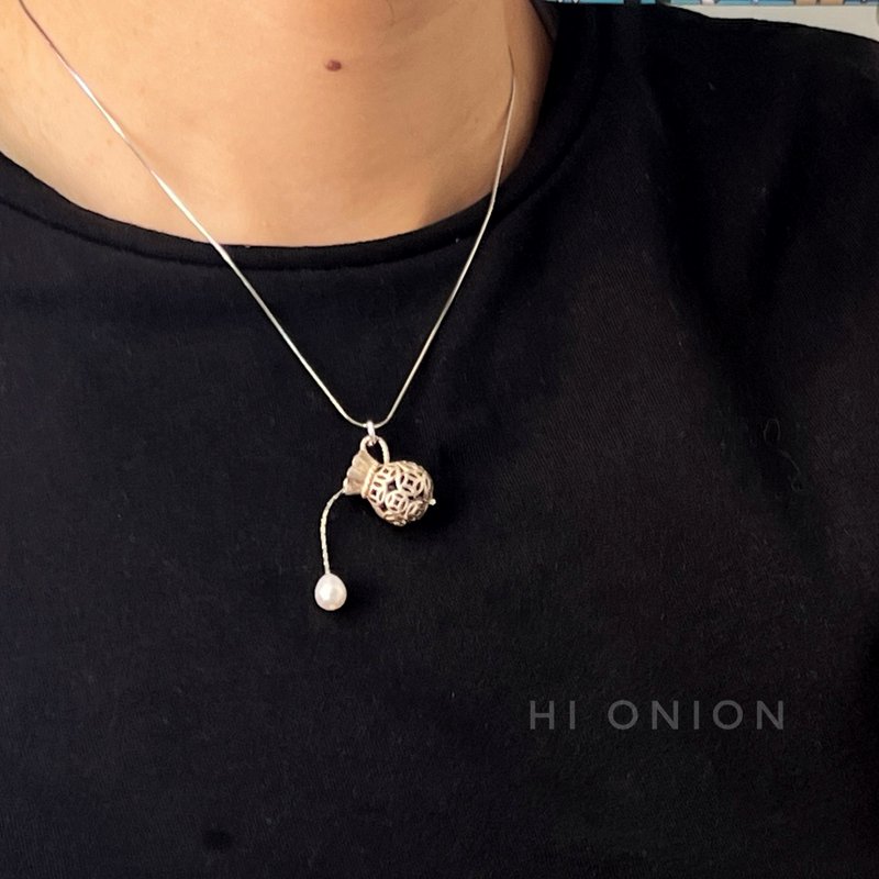 Hi Onion原創小眾珍珠流蘇S925銀項鏈個性高級感新中式 - 項鍊 - 其他材質 