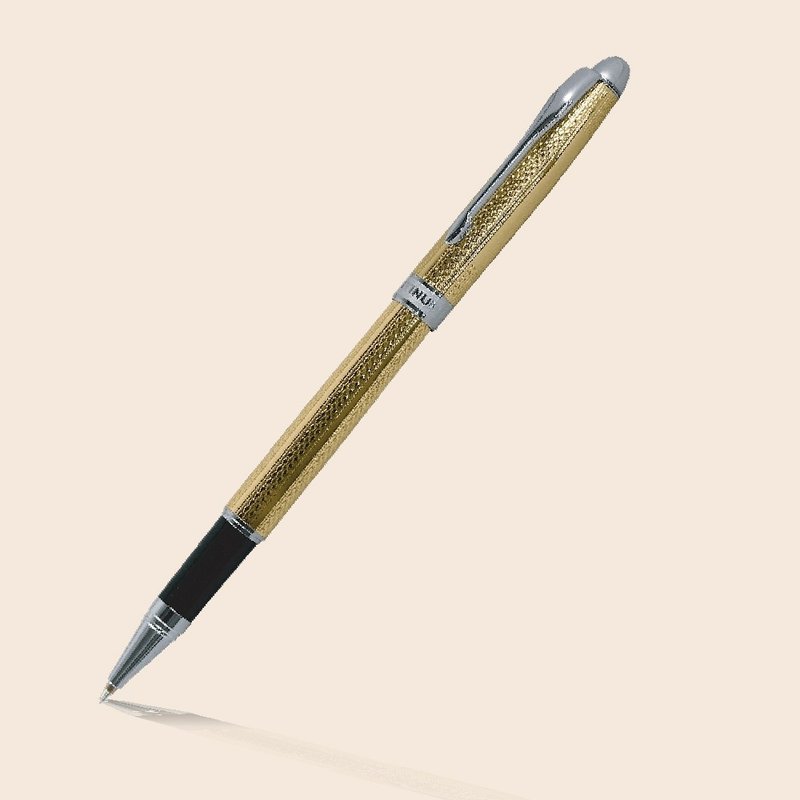 [PLATINUM] Ballpoint pen Japanese-style carved gold-plated two-color nib (WKG-1000) - Rollerball Pens - Other Metals Gold