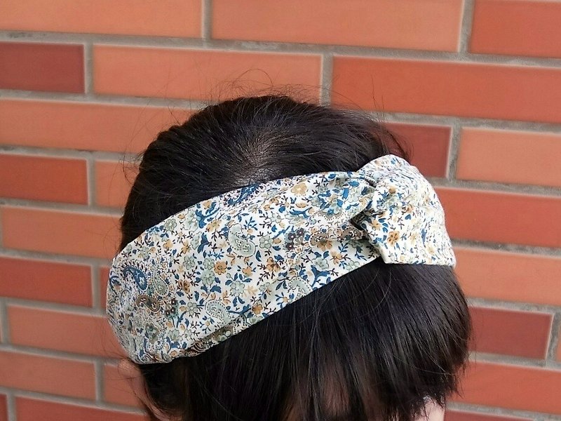 Cross-section of green floral hair band Headband*SK* - เครื่องประดับผม - ผ้าฝ้าย/ผ้าลินิน 