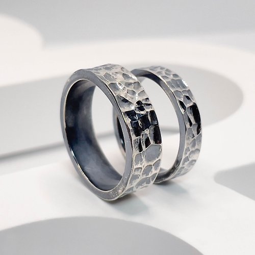 Hammer sterling silver ring | water ripple | ring | couple ring | 925