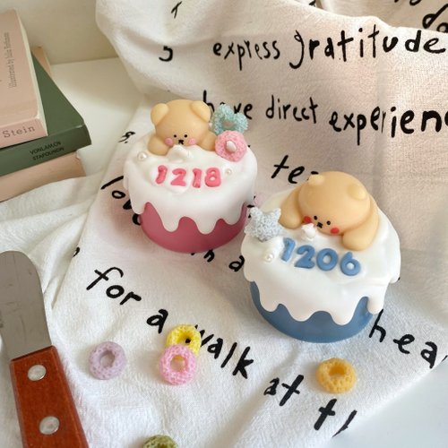 ケーキシリーズ】2インチミニ動物ケーキキャンドル誕生日ギフト