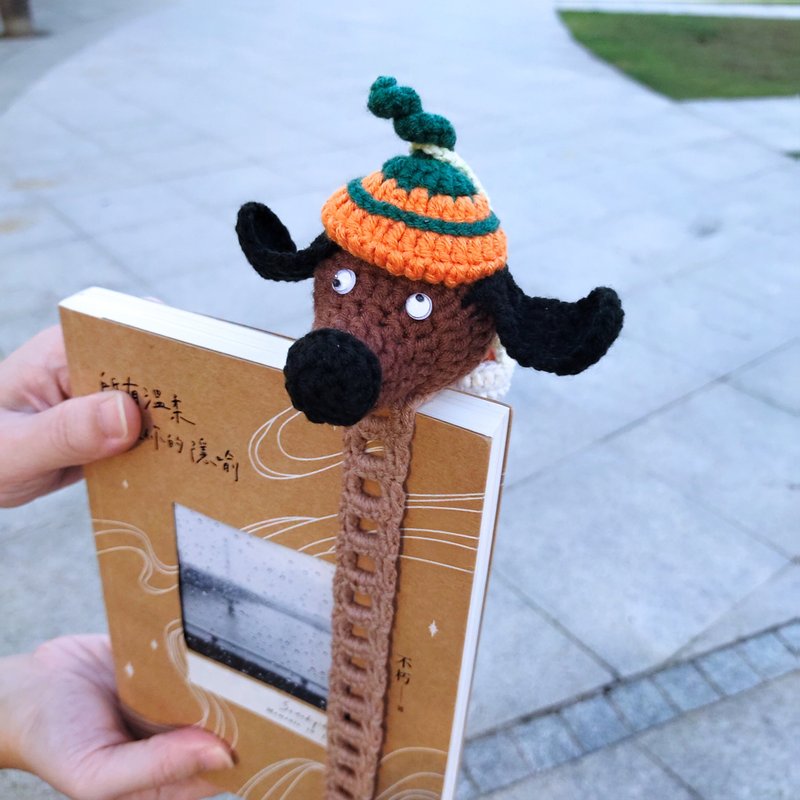 桔子果小偷 編織書籤 搞怪書籤 文具週邊 交換禮物 聖誕禮物 文創 - 筆記本/手帳 - 棉．麻 咖啡色