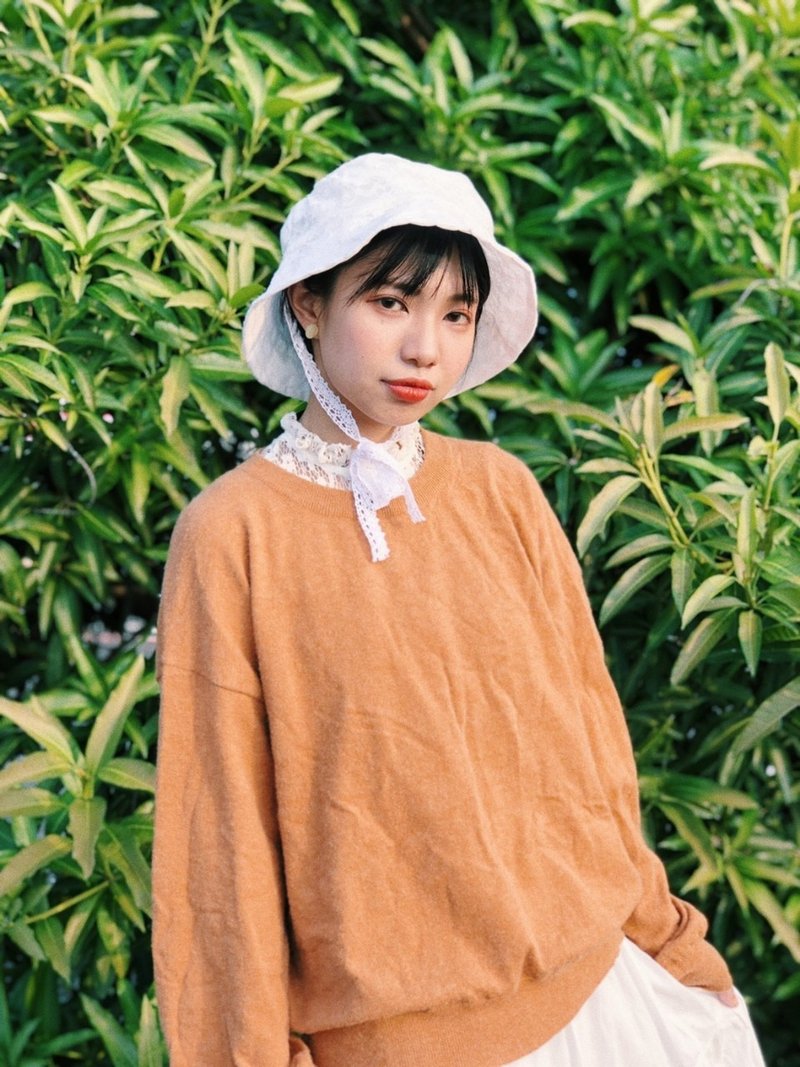 蕾絲帽 / 黑白兩色 - 帽子 - 棉．麻 多色
