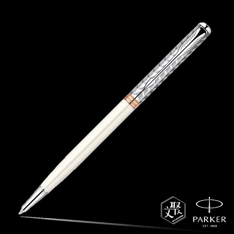 【PARKER】SONNET 商籟 羽絨白夾 原子筆(美麗時尚 優雅掌握) - 鋼筆 - 其他材質 白色