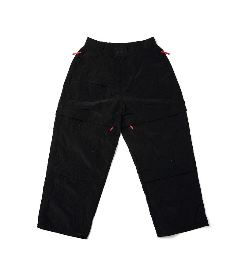 Black - Detach wide pants - Unisex Pants - Nylon Black