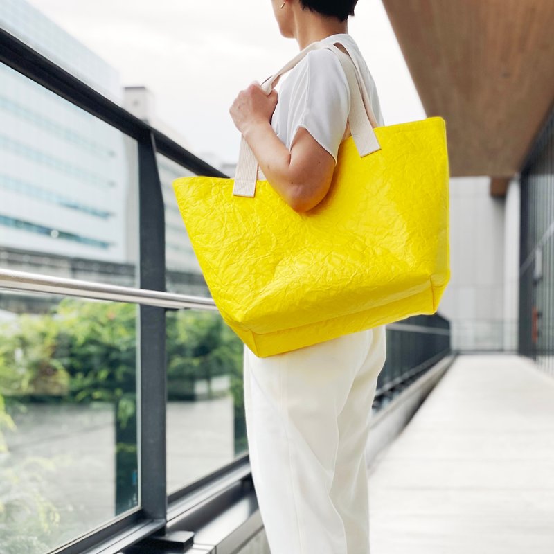 DuPont tyvek製 シワ加工 ビッグトート  yellow - 手提包/手提袋 - 防水材質 黃色