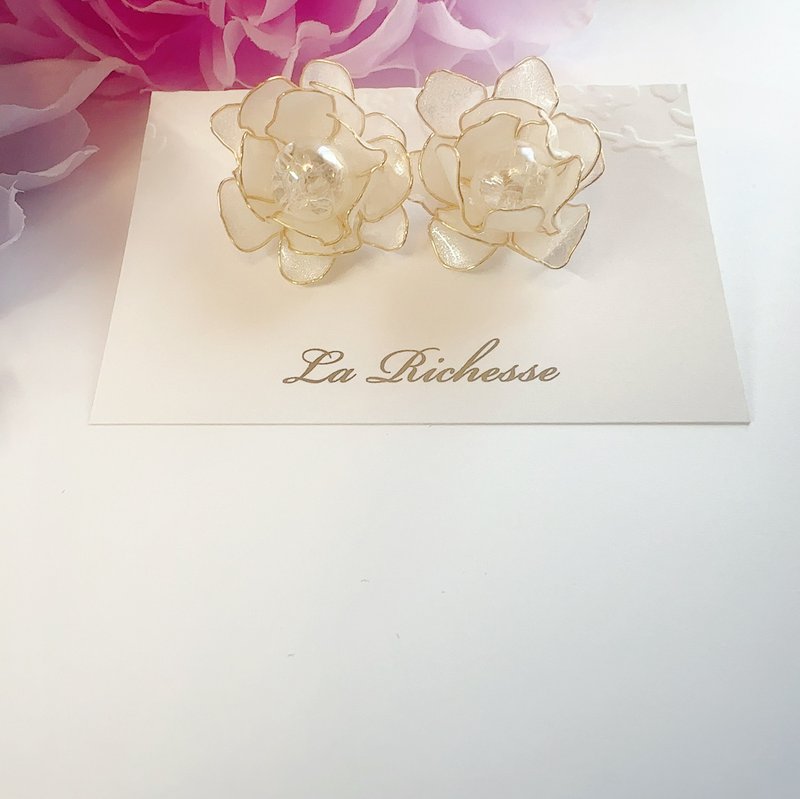 Rosa della Cupola - Earrings & Clip-ons - Other Materials White