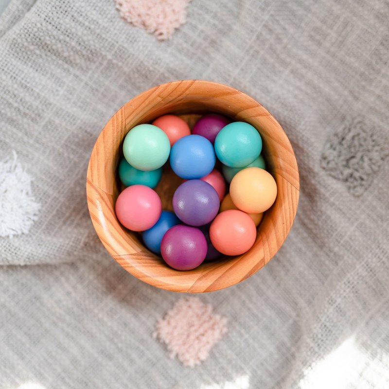 Australia Connetix Pastel Wooden Ball Set (16pc) - Kids' Toys - Wood 