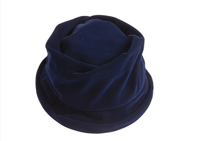 [Velvet Swirl] 3D Cut/Short Curled Brim Pleated Curled Brim Basin Hat - หมวก - วัสดุอื่นๆ หลากหลายสี