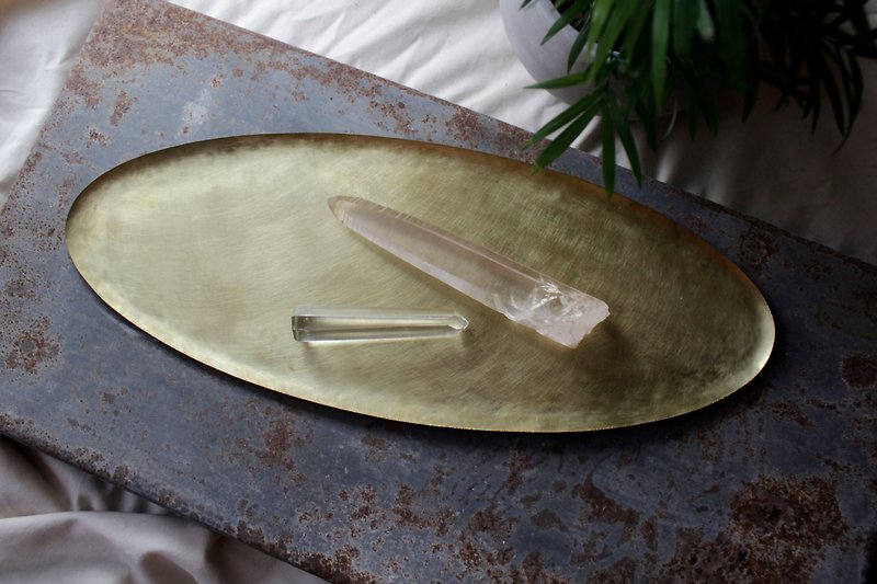 Bronze Oval Storage Tray - Items for Display - Copper & Brass Yellow