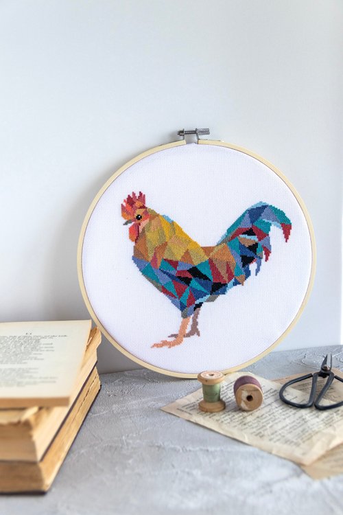 Velvet Pony Rooster Cross Stitch PDF Pattern 十字繡