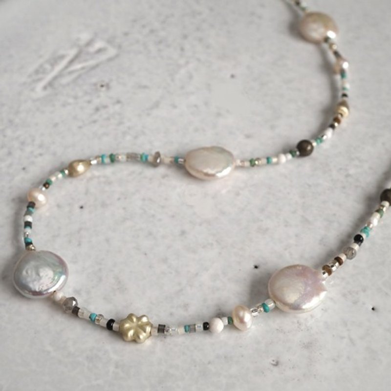 Vintage beads long necklace {OP153} - 項鍊 - 其他材質 
