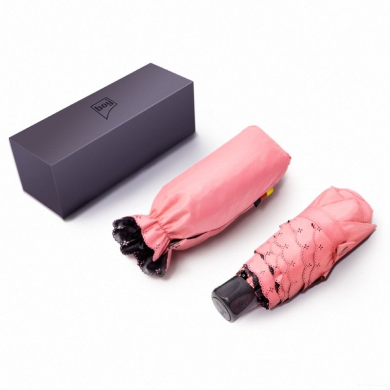 Boy Ultra Mini 50% Folding Umbrella-BY5002 Pink - Umbrellas & Rain Gear - Other Materials Pink