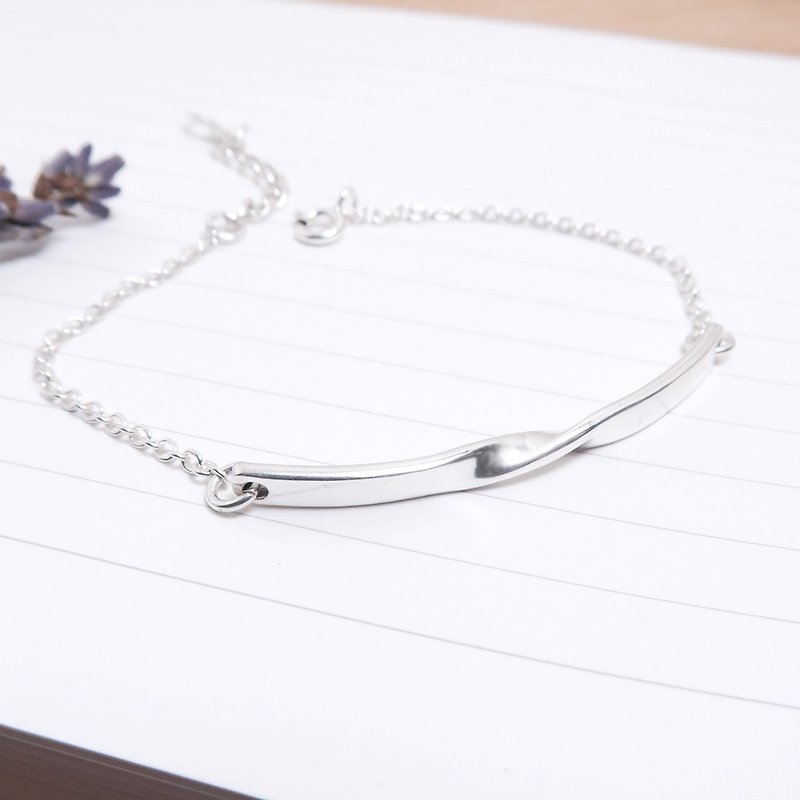 Out-of-print design twist twist bracelet (small) 925 sterling silver bracelet - สร้อยข้อมือ - เงินแท้ สีเงิน