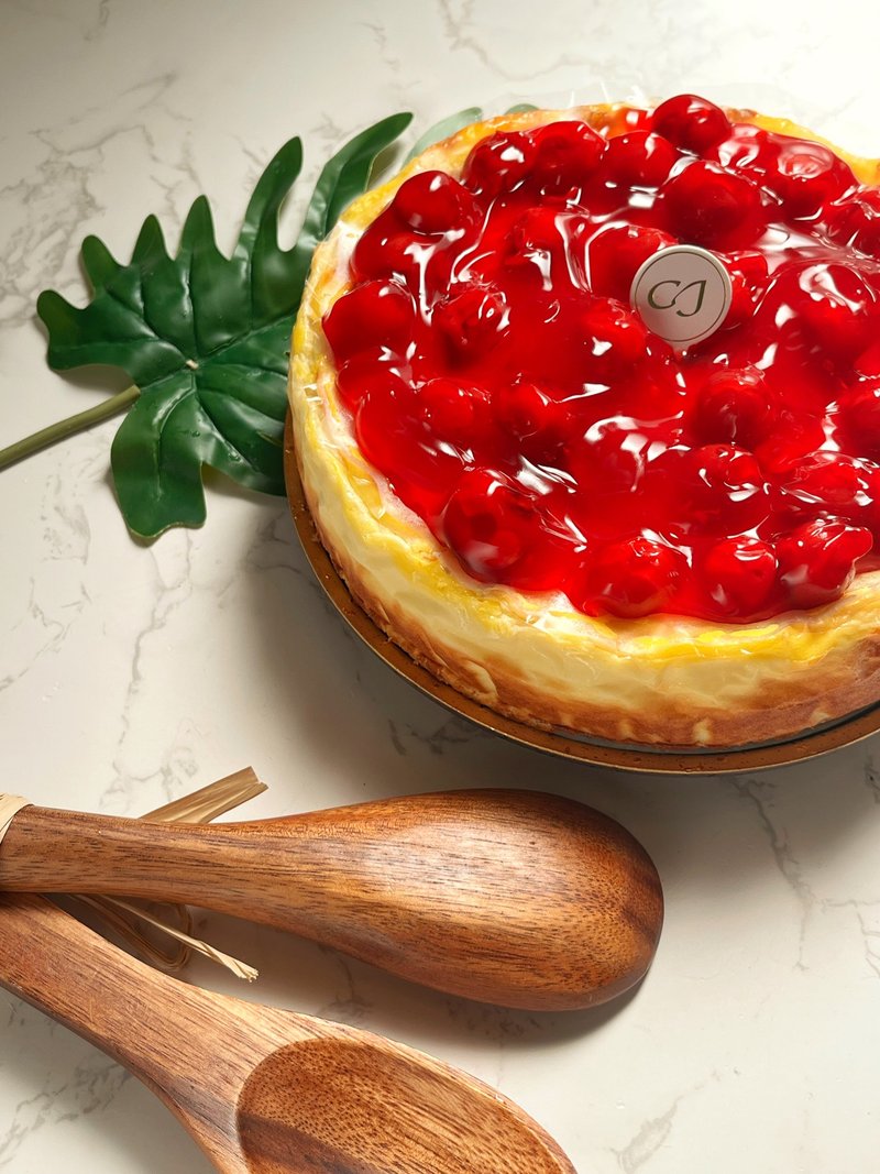 Sour Cherry German Cheesecake - Cake & Desserts - Fresh Ingredients Multicolor