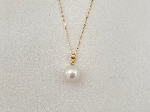 Athena珍珠設計 小燈泡 天然海水珍珠 akoya 櫻花粉 18K金 套鏈