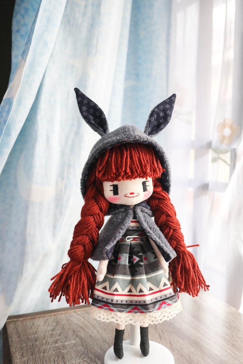 BY rabbit black baby - Stuffed Dolls & Figurines - Cotton & Hemp Gray