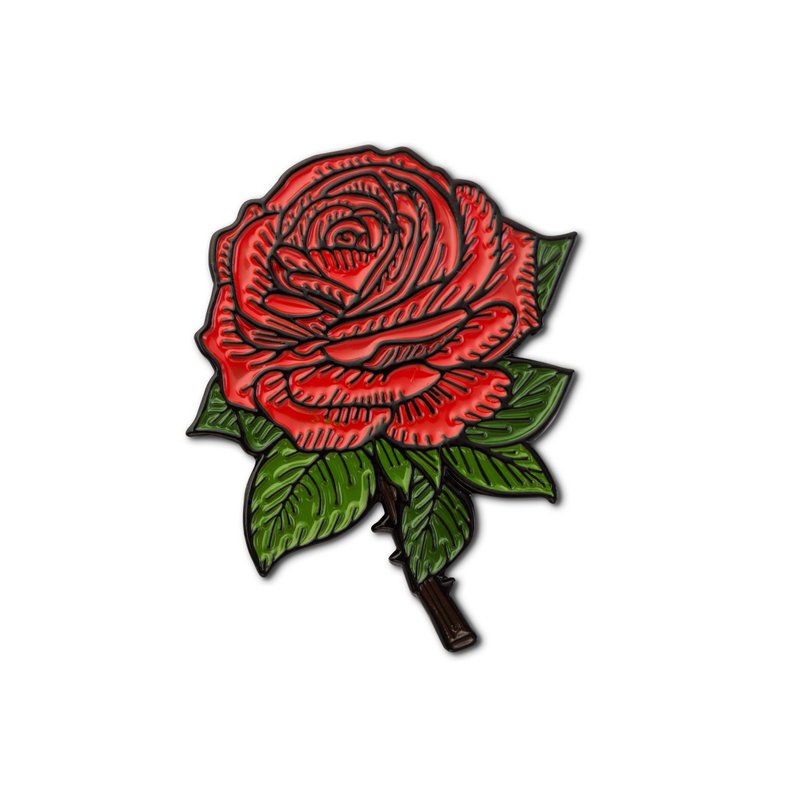 Enamel Pin Rose - 徽章/別針 - 琺瑯 紅色