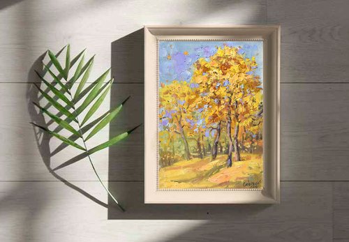 印象派風 秋の自然風景画 秋の絵 自然 風景 印象派 木 油畫 原作 原画 戸外 - ショップ