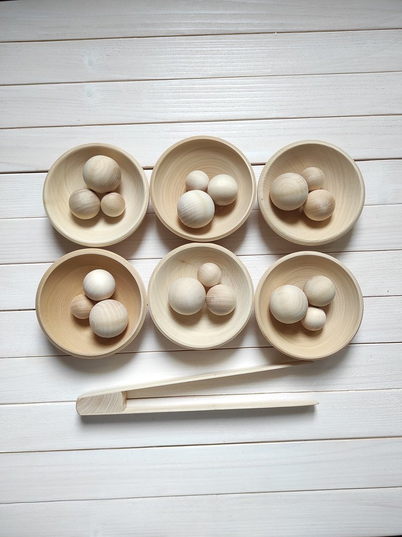 Wooden Toy Sorter Bowls - 寶寶/兒童玩具/玩偶 - 木頭 咖啡色