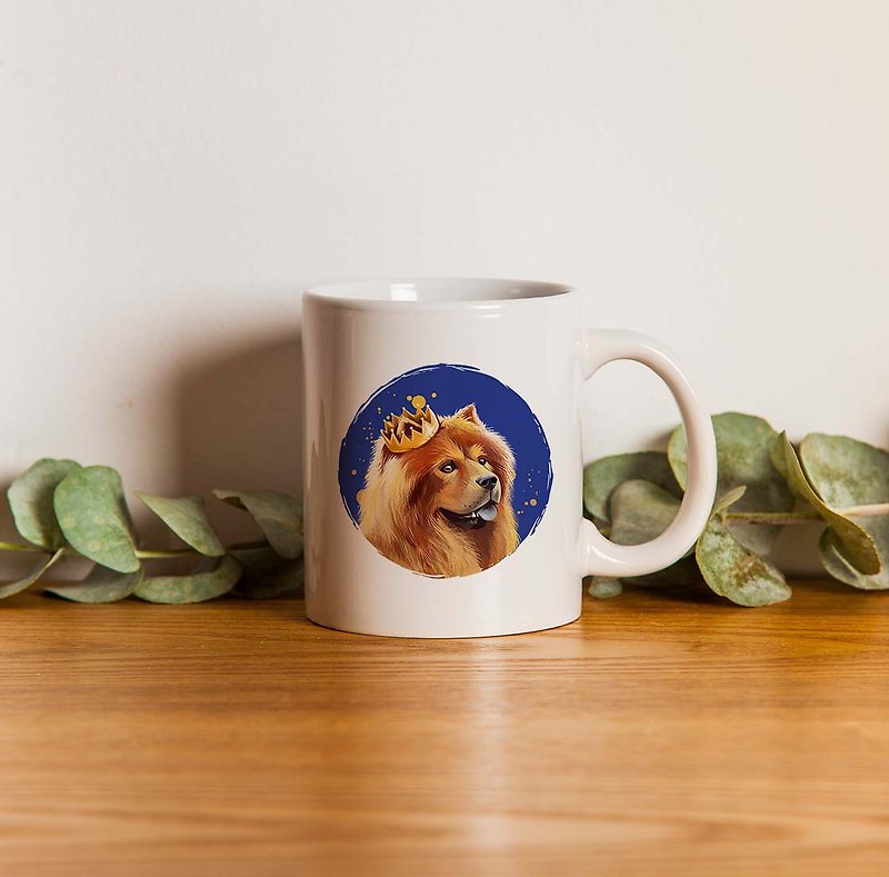 [Preferred gift] High color mug free custom printing dog-Pomeranian - Mugs - Pottery White