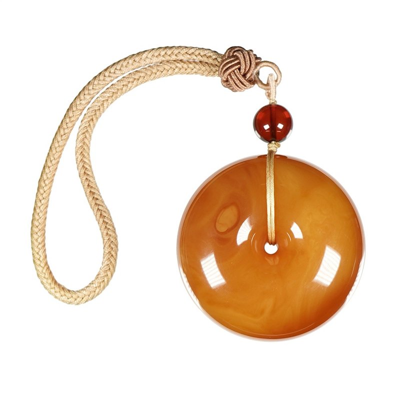 Cloudy Amber Collection Grade Donut 61.5mm Handheld Collectible - Other - Semi-Precious Stones Multicolor