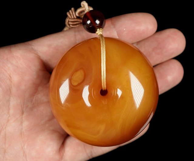 古蜜蜡 正佳珠寶】 蜜蠟琥珀蒐藏級老蜜蠟蜜糖色雞油紅平安扣正佳珠寶Gemsrich