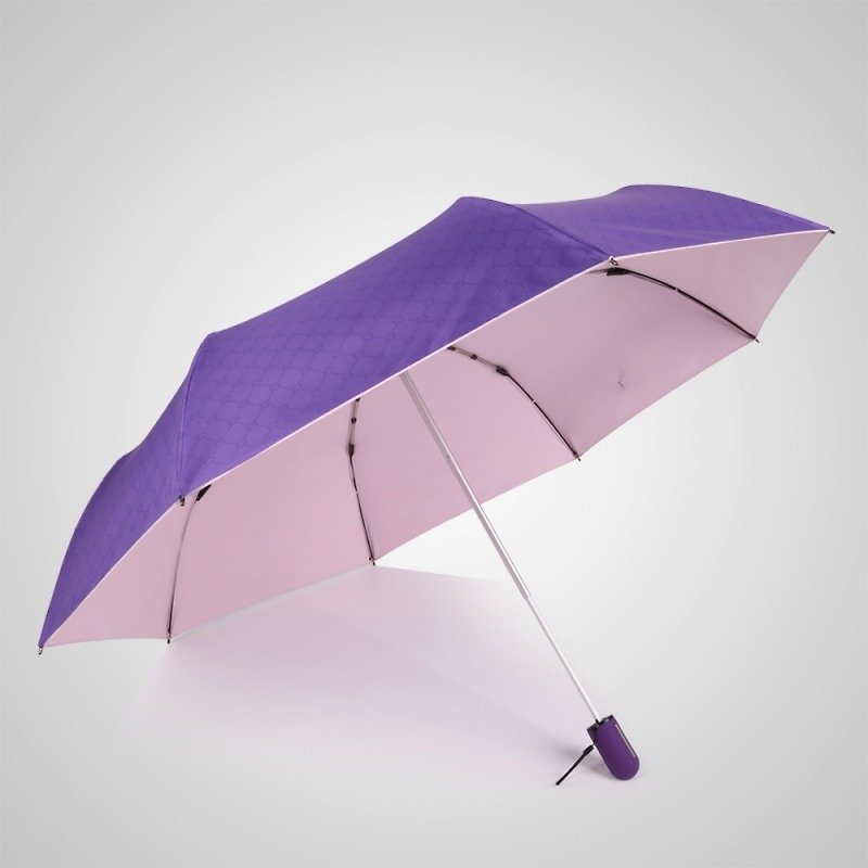 【德國kobold】抗UV粉紅女王系列-矽膠蜂巢-按摩手把-遮陽防曬三折傘-貴氣紫 - 雨傘/雨衣 - 其他材質 紫色