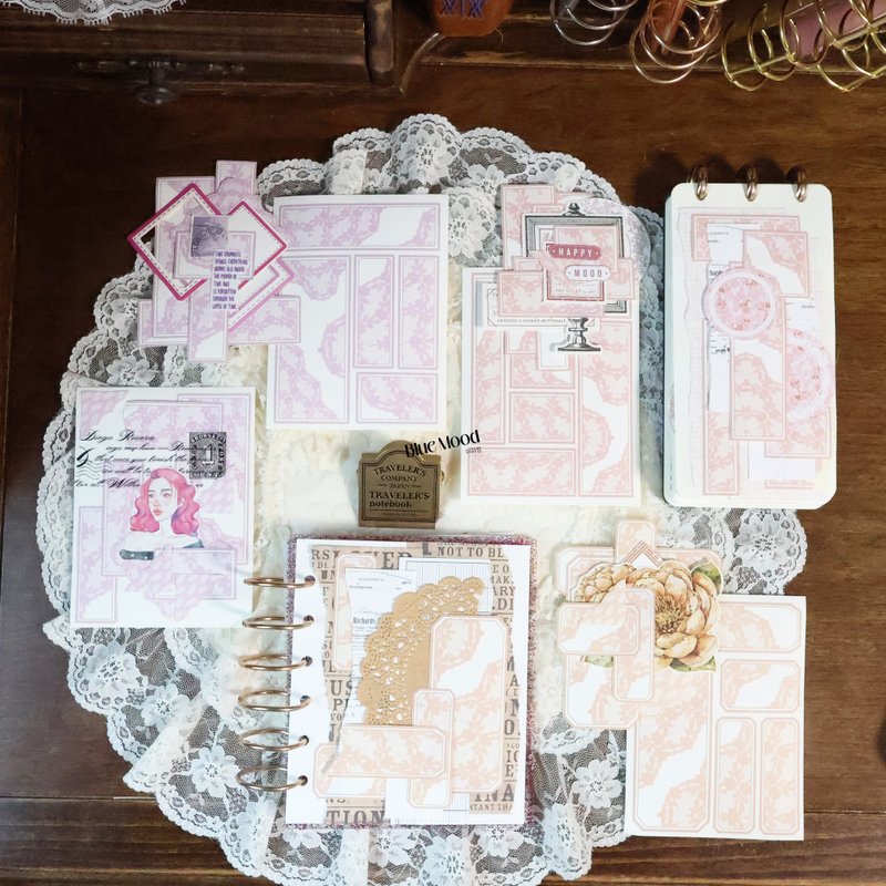 Vintage. Pastel Lace - 貼紙 - 紙 多色