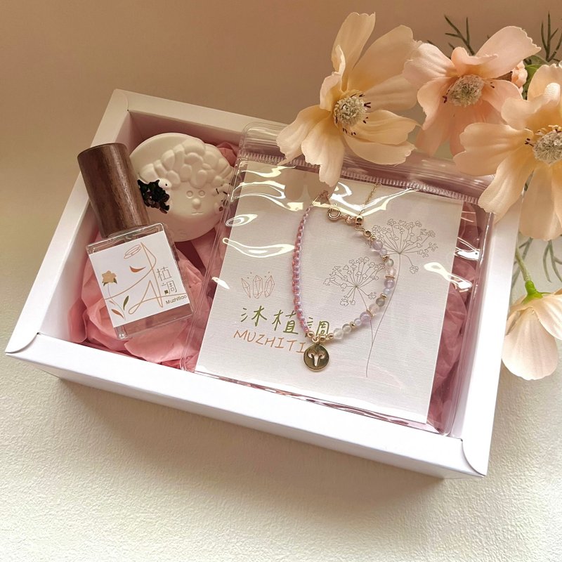 焰燃初語 x 牡羊座能量 半邊繩晶礦手串香氛三件組 - 香氛/精油/擴香 - 半寶石 